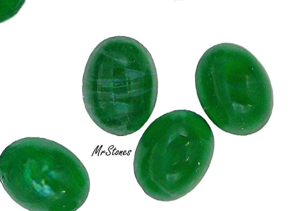 8x6mm (1685) Lighter Flawed Emerald Green Oval Cabochon #2