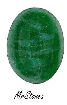 8x6mm (1685) Lighter Flawed Emerald Green Oval Cabochon #2