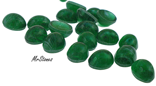 8x6mm (1685) Lighter Flawed Emerald Green Oval Cabochon #2