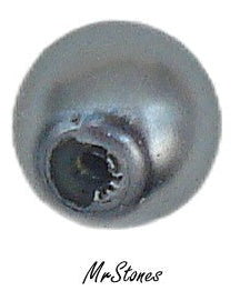 6mm Dark Gray One Hole Half Drilled Glass Imitation Round Pearl