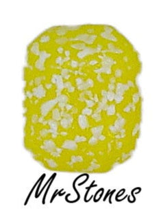 10x8mm (3436) Opaque Yellow White Textured Cushion Octagon Buff Top Doublet