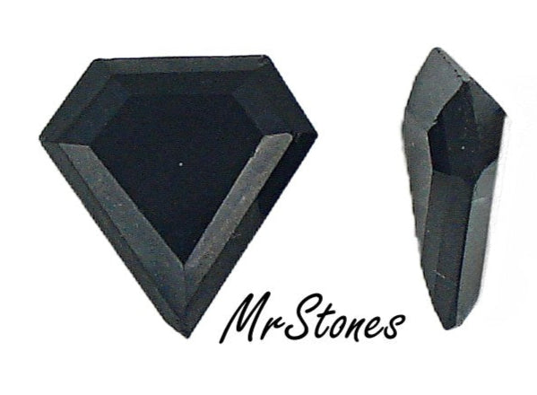13.5mm Jet Black Fancy Unfoiled Step Cut Pentagon M/C
