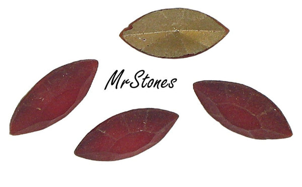 15x7mm (4200/2) Siam Red Frosted Matte Marquise Navette