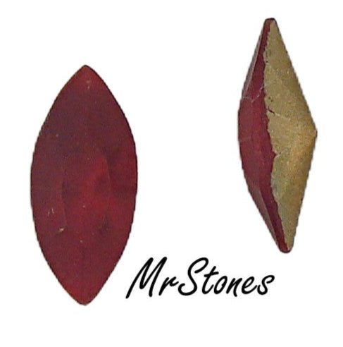 15x7mm (4200/2) Siam Red Frosted Matte Marquise Navette