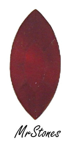15x7mm (4200/2) Siam Red Frosted Matte Marquise Navette