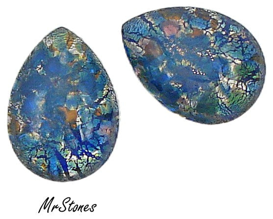 18x13mm (3332) Blue Opal New Color Pear Pendeloque Cabochon