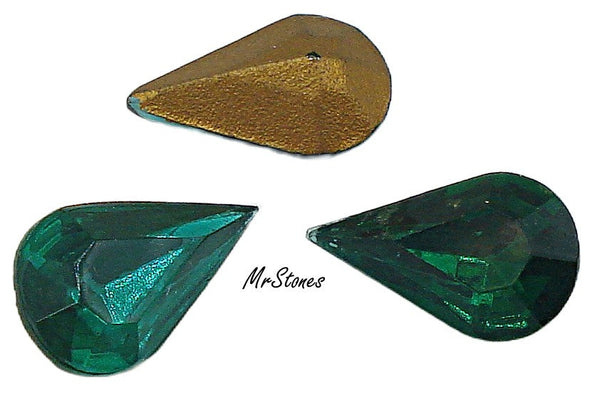 13x7.8mm (4300/2) TTC Emerald Green Pear Shape Teardrop