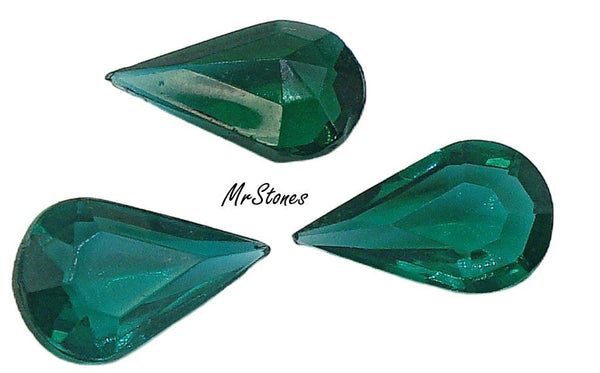 13x7.8mm (4300/2) TTC Emerald Unfoiled Pear Shape Teardrop