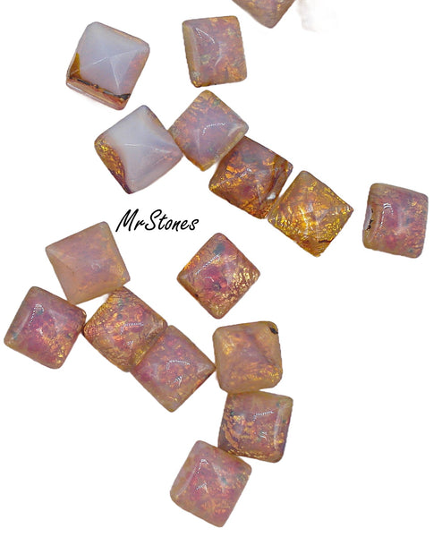 8mm (2043) Fire Opal Square Buff Top Doublet