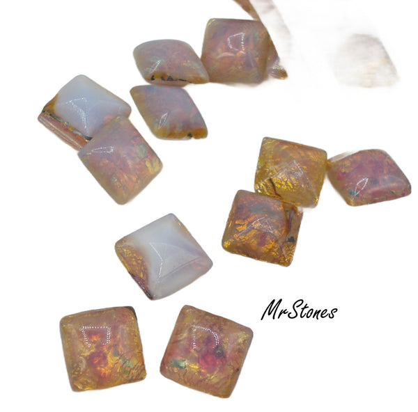 8mm (2043) Fire Opal Square Buff Top Doublet