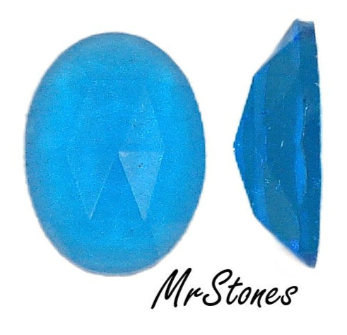 18x13mm (3293) Blue Zircon Unfoiled Oval Rauten Rose Cut