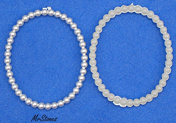 28x23mm White Imitation Pearl Ring 2mm Wide Acrylic