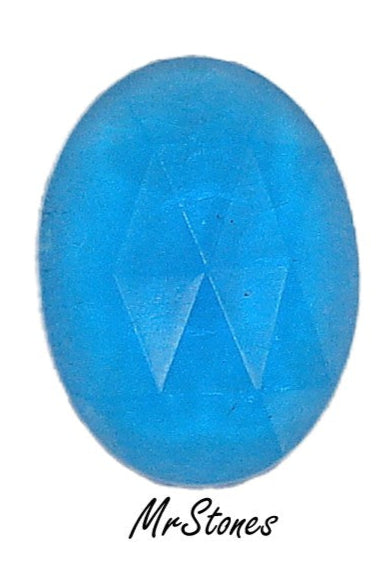 18x13mm (3293) Blue Zircon Unfoiled Oval Rauten Rose Cut