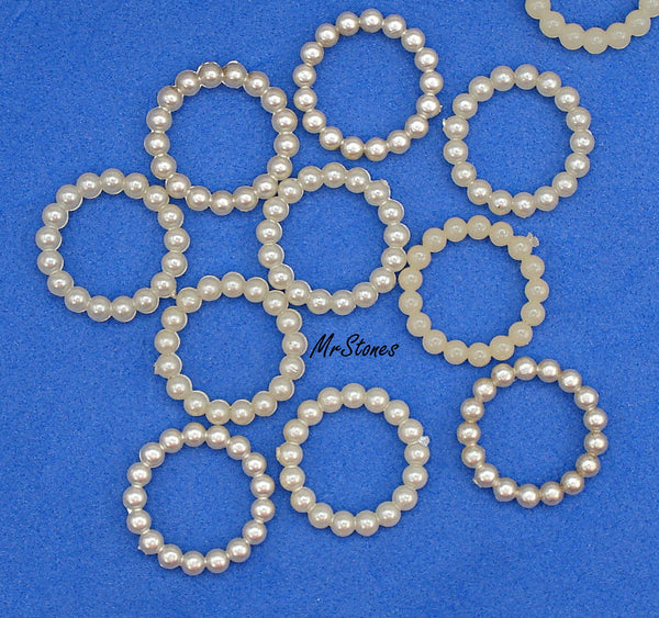 11mm Round Imitation Creme Pearl Ring