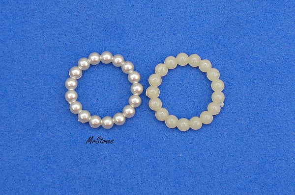 11mm Round Imitation Creme Pearl Ring
