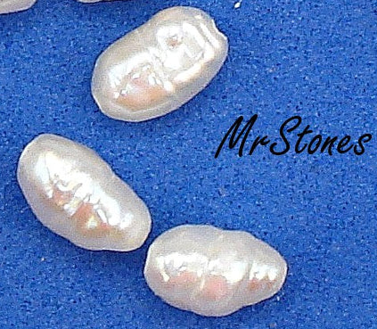 6.5x4mm Off White Fully Drilled Oval Baroque Imitation Pearl