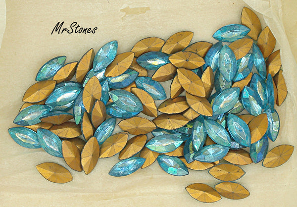 15x7mm (4200/2) TTC Czech Aqua AB Marquise Navette