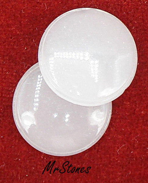 17mm (2135) Glass Alabaster Color Round 3.5mm Thick Cabochon 3pcs/$1.00