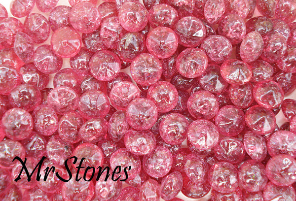 8.2mm (3189) (40ss) Cranberry Rose Crackle Round Buff Top Doublet