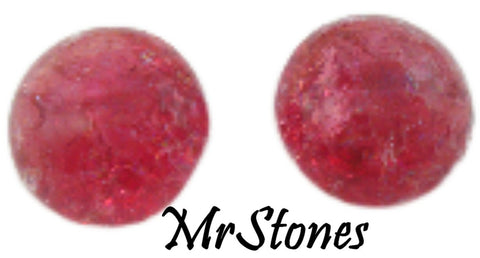 8.2mm (3189) (40ss) Cranberry Rose Crackle Round Buff Top Doublet