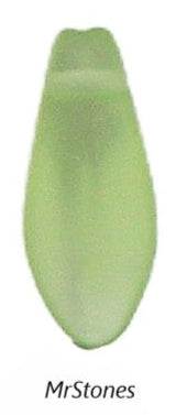 12x5mm (BEAD) Glass Peridot Frosted Blimp Shape Dangle Top Hole