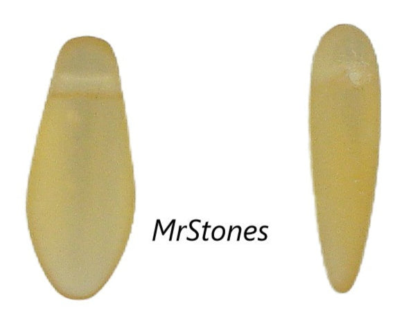 12x5mm (BEAD) Glass Topaz Frosted Blimp Shape Dangle Top Hole 5pcs/$1.00