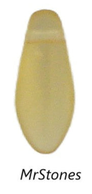 12x5mm (BEAD) Glass Topaz Frosted Blimp Shape Dangle Top Hole 5pcs/$1.00
