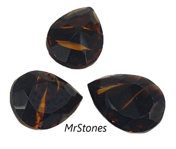 18x13mm (4320/2) TTC Tortoise Unfoiled Pendeloque Pear