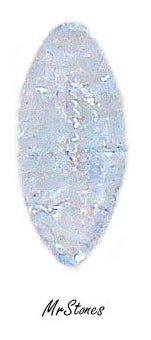 10x5mm (3146) Light Sapphire Blue Crackle Marquise Navette Buff Top Doublet