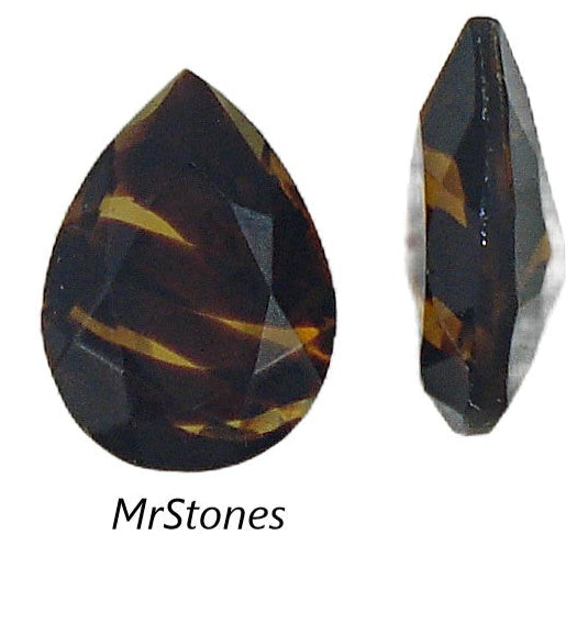 18x13mm (4320/2) TTC Tortoise Unfoiled Pendeloque Pear