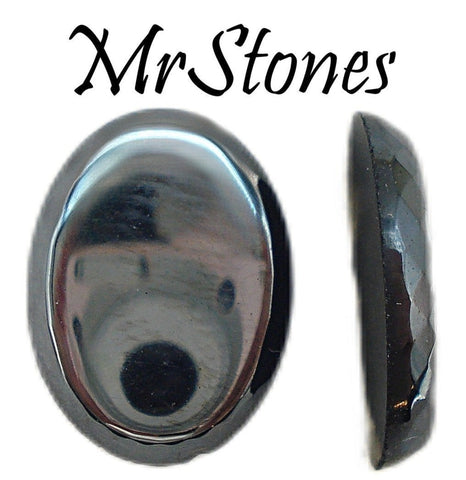 16x12mm (1680) Hematite Low Dome Rose Cut Glass Oval