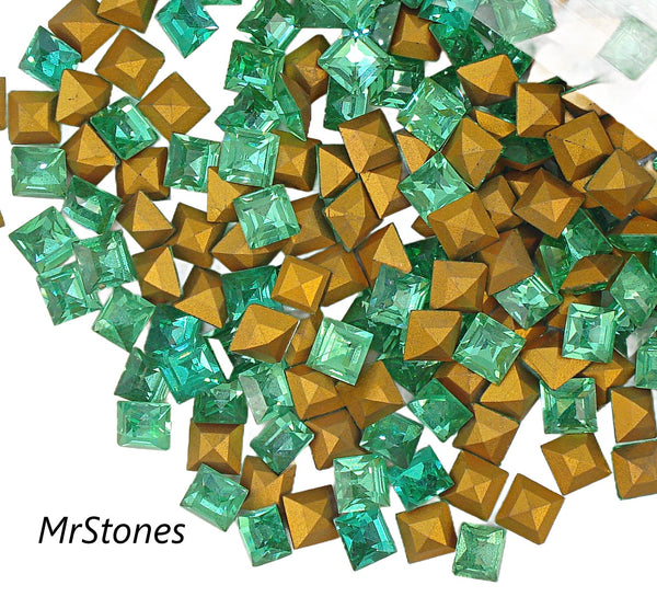 7mm (4410) Light Emerald Step Cut Square Shape