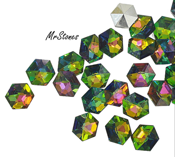 12mm (4730) Czech Vitrail Medium Hexagon Shape