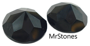 18mm (2020) Jet Black Rauten Rose Cut Round Fully Faceted Round Flat Back Unfoiled