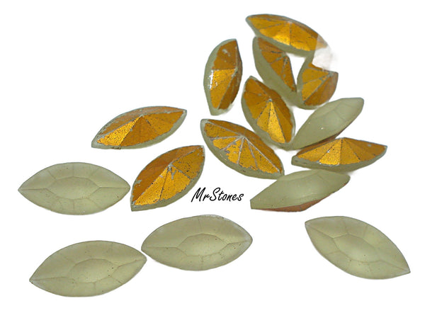 15x7mm (4200/2) Light Jonquil Frosted Matte Marquise Navette