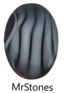 25x18mm (3188) Oval Zebra Black White Stripe Buff Top Doublet