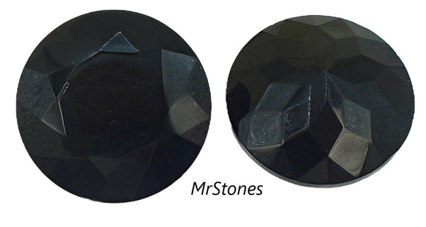 32mm (1200/2) TTC Jet Black Unfoiled Round Czech Dentelle