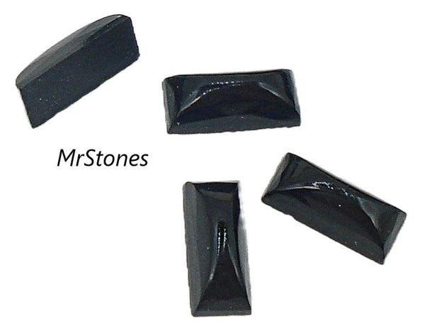 7x3mm (2500) Jet Black Baguette Cabochon