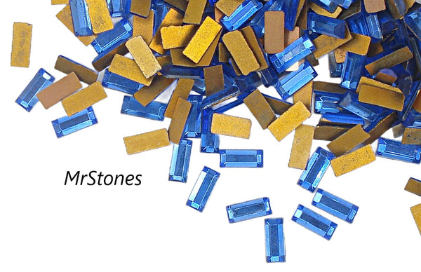 7x3mm (3932) Sapphire Blue Flatback Baguette 8pk/$1.00