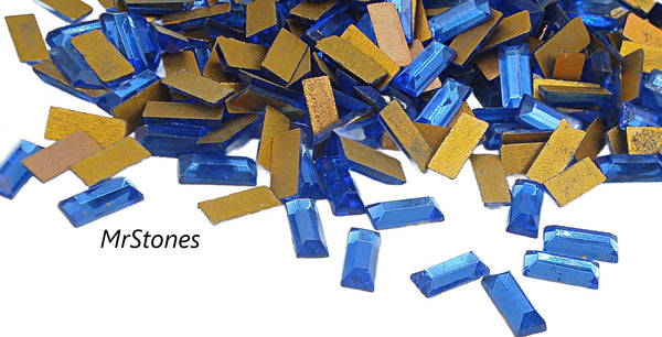 7x3mm (3932) Sapphire Blue Flatback Baguette 8pk/$1.00