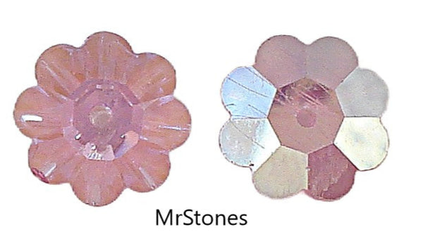 10mm (3700) Rose Pink Margarita Flower Bead 9.3mm Center Hole