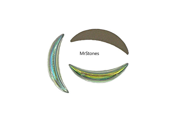 21x4mm Peridot AB Crescent Moon Cabochon