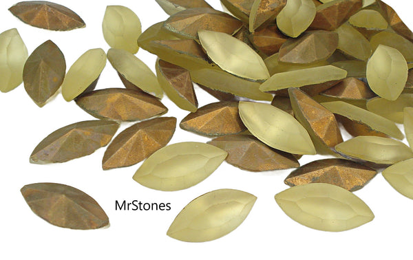 15x7mm (4200/2) Jonquil Frosted Matte Marquise Navette
