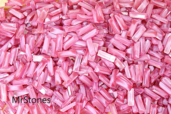 6x2mm (3932) Flawed Rose Pink Flat Back Baguette 1pc/$0.50 or 5pc/$1.00
