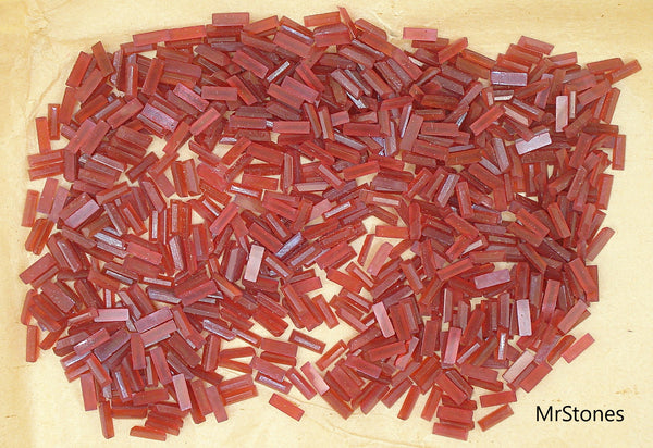 6x2mm (3932) Czech Cornelian Flatback Baguettes 4pk/$1.00