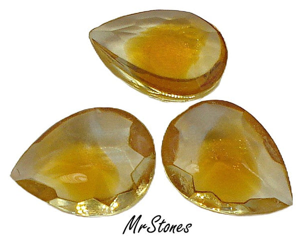 18x13mm (3101) Topaz Jonquil Bi Color Sabrina Pendeloque Buff Top Doublet