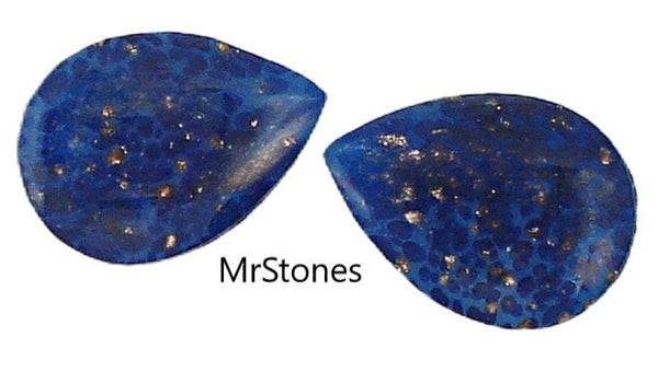 18x13mm (3101) Lapis Matrix Glitter Pendeloque Pear Buff Top Doublet