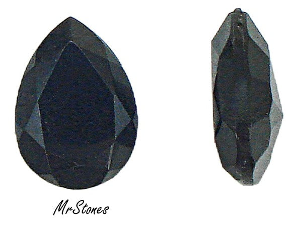 15x11mm (4320/2) TTC Jet Black Unfoiled Pear Pendeloque Teardrop
