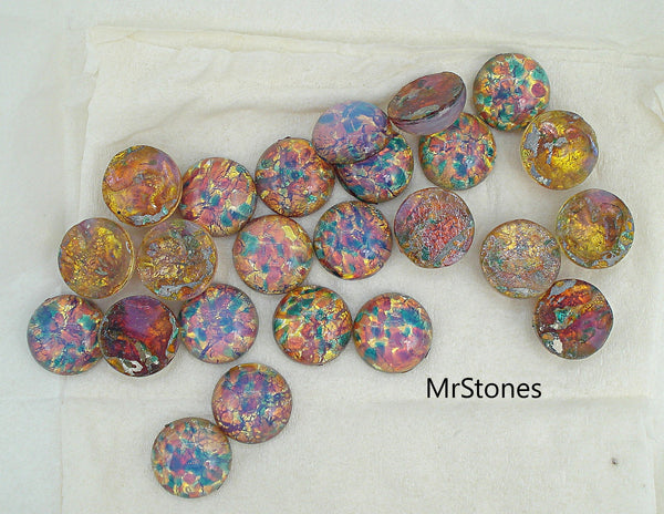 15mm (1684) Czech Fire Opal Round Cabochon