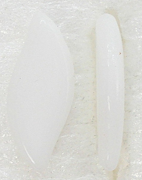 12x5mm Chalk White Curved Leaf Flat Back Glass Lazy S  1pc or 25pcs